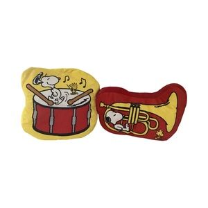 Peanuts Snoopy & Woodstock Marching Band Sega Pair of Cushion Throw Pillows